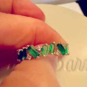 Emerald cz eternity band